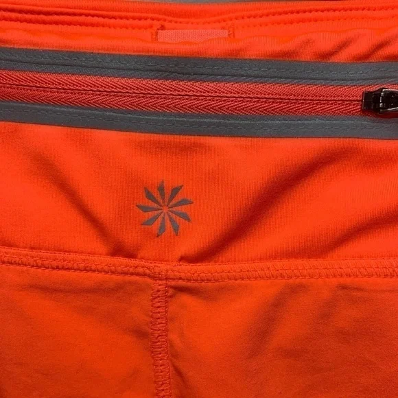 Athleta Ready Set Bright Orange Running Shorts Size Medium - Picture 6 of 8